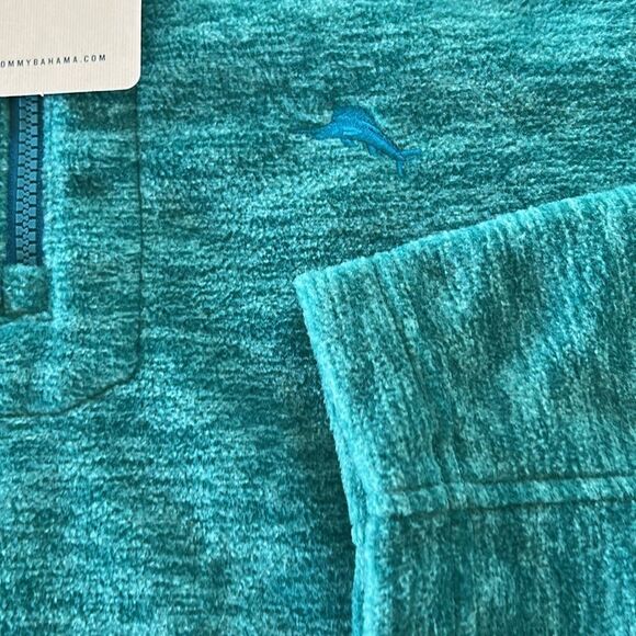 Tommy Bahama Cloud Peak, Half Zip Fleece Sweatshirt Quetzal Green, Large, NWT - Picture 5 of 10